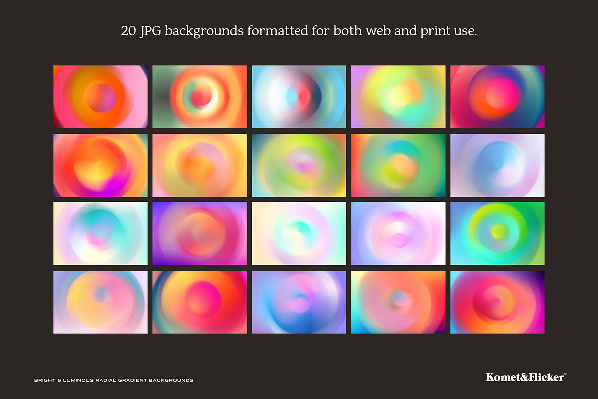 Bright & Luminous Radial Gradients, a Background Graphic by Komet & Flicker (Photo 14 of 14)