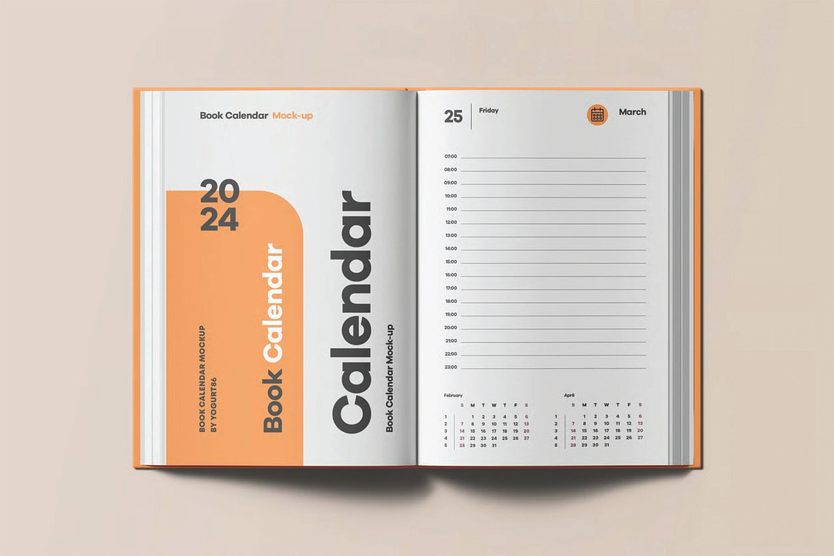 Calendar Book Cover Mockup, an Advertising Mockup by DesignRushMarket (Photo 11 of 13)