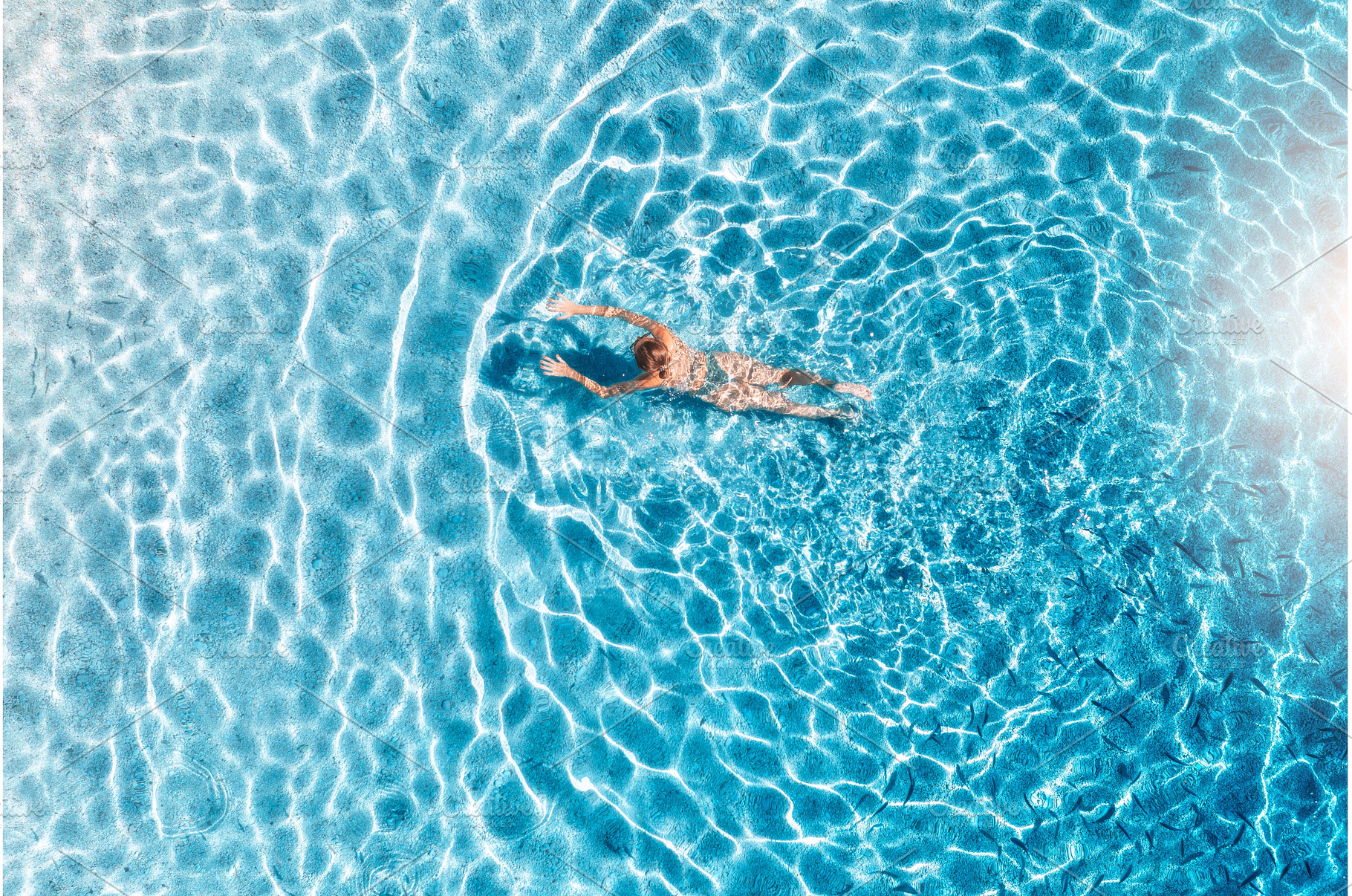 Aerial view of a young woman is, a Person Photo by den-belitsky
