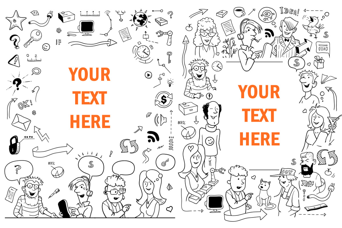 Doodle People Pattern Set, a Pattern Graphic by Savgraf (Photo 5 of 6)