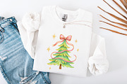 Watercolor Christmas Tree With Pink, an Illustration by SharpMarketplace (Thumbnail 4 of 9)