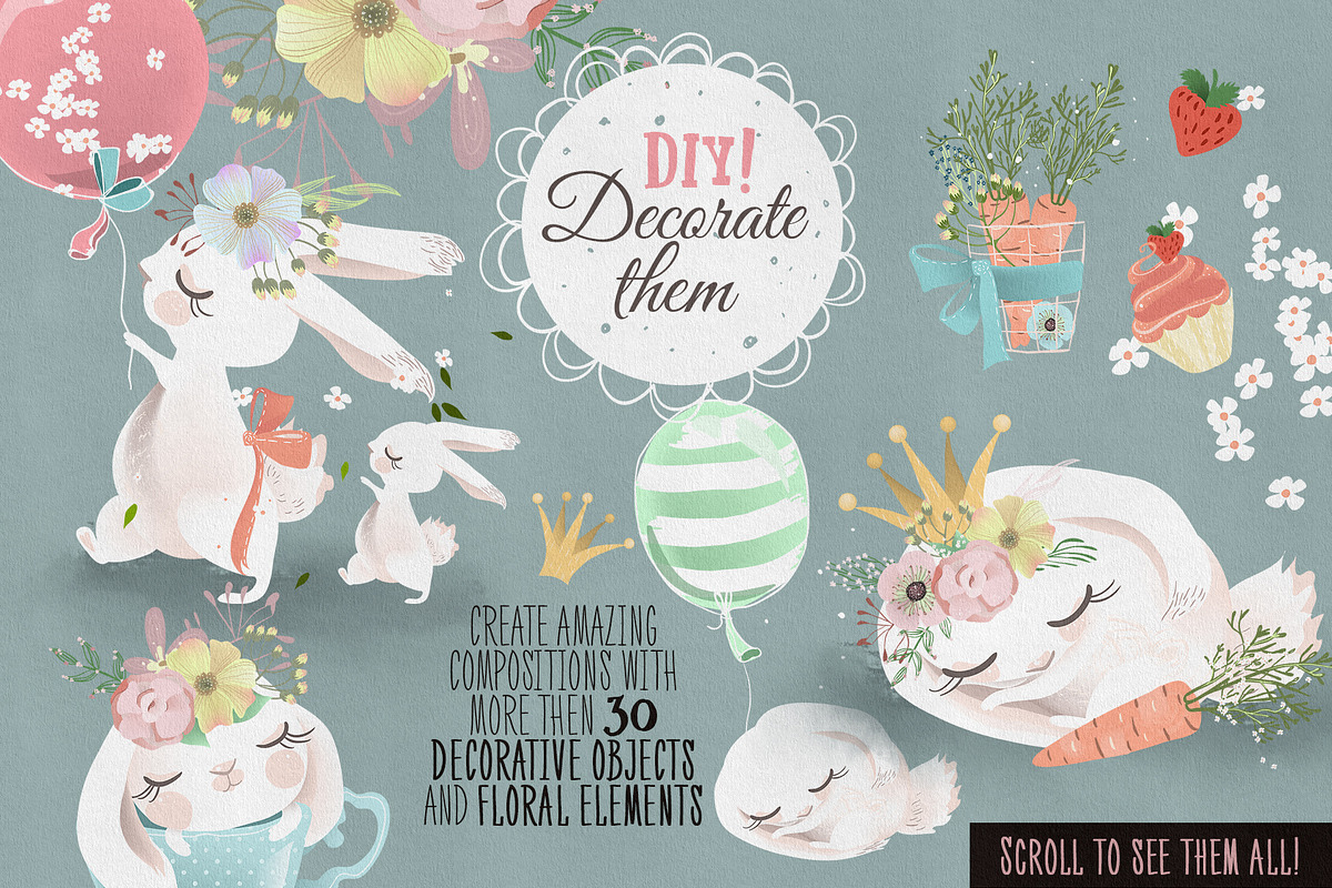Lovely Bunnies Collection, an Animal Illustration by Anna Babich (Photo 3 of 6)