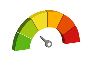 Vector 3d icon speedometer meter