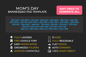 Mother's Day - Banner ads templates