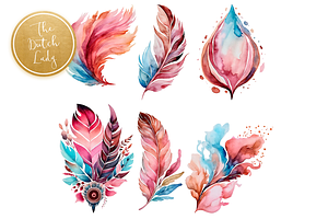 Boho Esoteric Watercolor Clipart Set