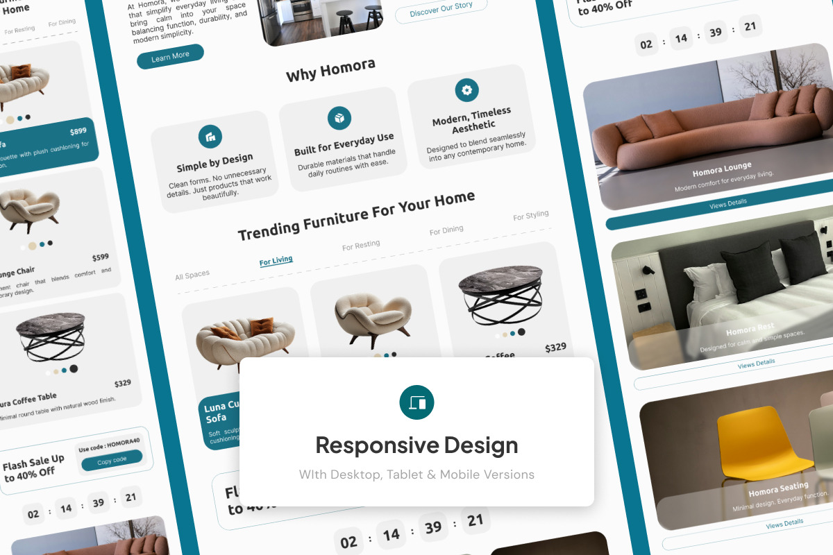 Hamora Home Product Catalog Landing, a Landing Page Template by trabaskriya (Photo 3 of 5)