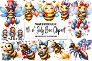 4th of July Bee Clipart, an Illustration by DreamArtGraphic (Thumbnail 1 of 5)
