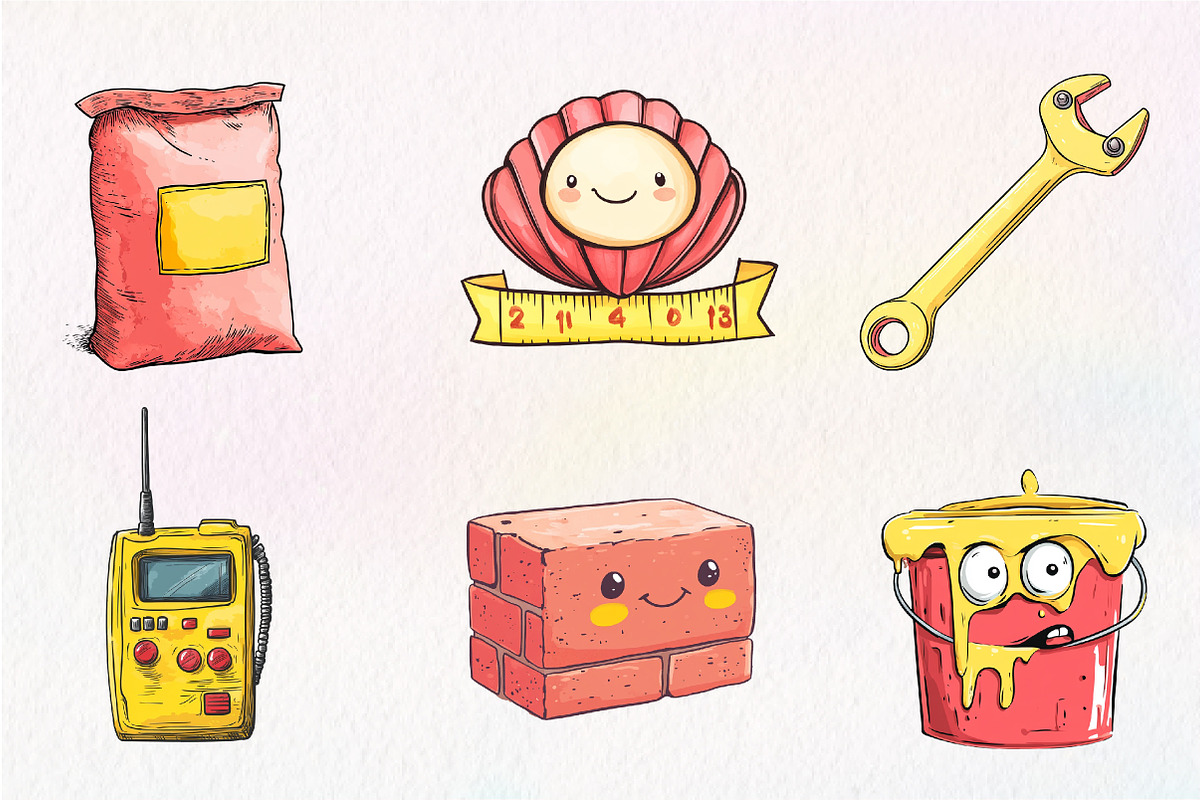 Cute Construction Watercolor Clipart, an Illustration by CreationArt (Photo 8 of 9)