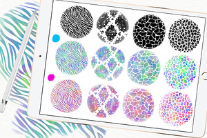 Animal Pattern Brushes Rainbow