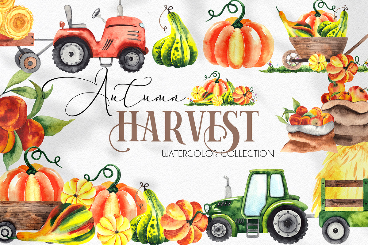 Watercolor Autumn Harvest, an Object Graphic by Ana-Sakuta (Photo 1 of 17)