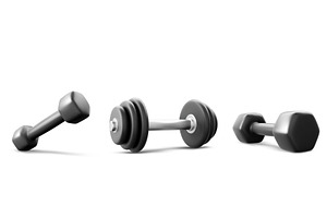 Black gym weights and dumbbells set, a Sport Illustration by art PVP - market