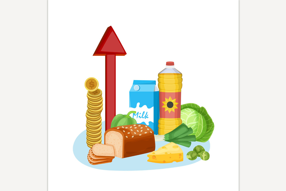 Food crisis, inflation, hunger, a Food Illustration by Anna's Shop