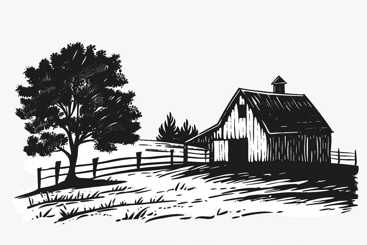 Farmhouse scene silhouette vector, an Icon by Amazin_art (Photo 5 of 13)