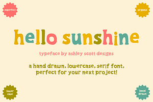 Hello Sunshine Hand Drawn Font