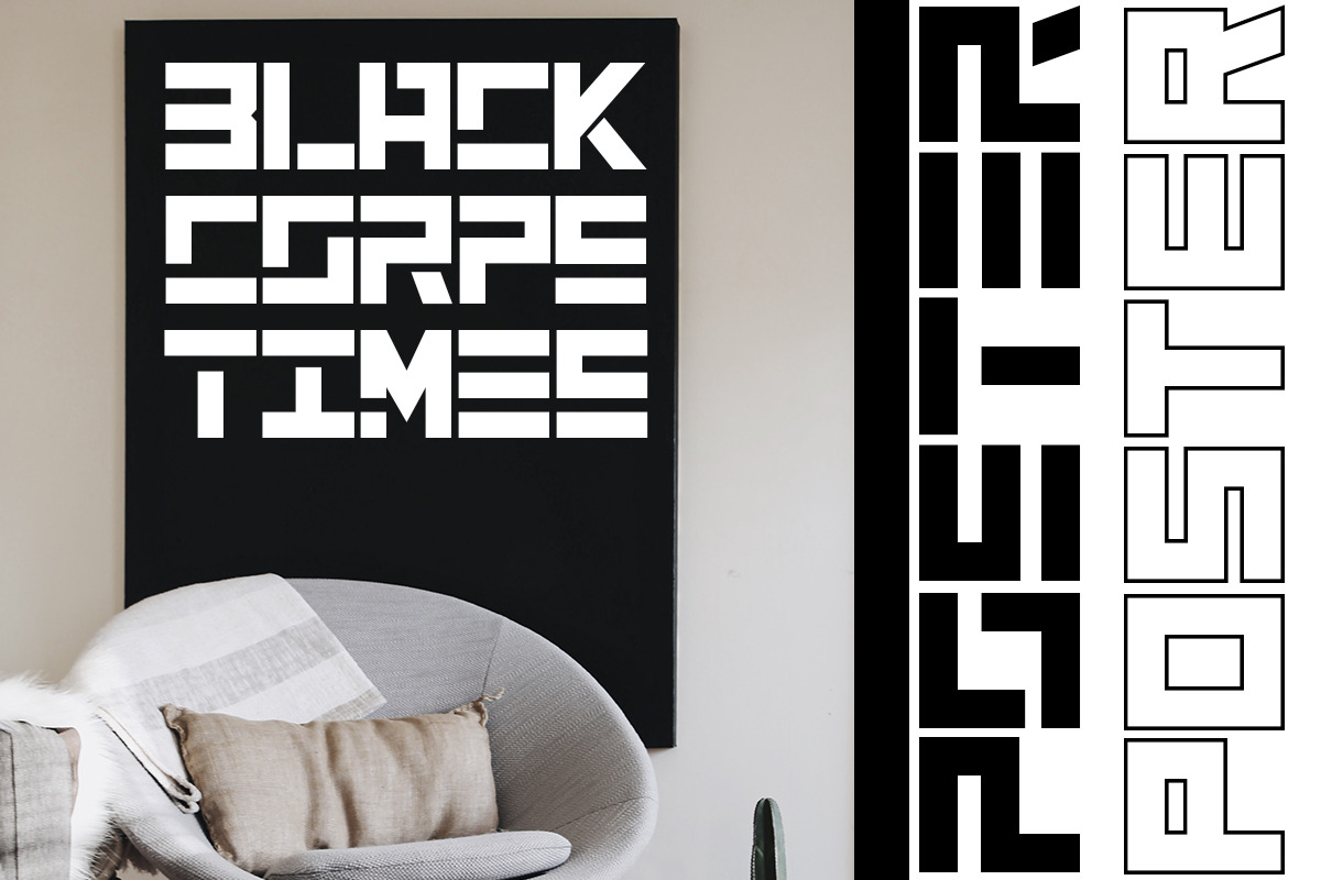 Poster Linear, a Slab Serif Font by Bramcreative (Photo 2 of 11)