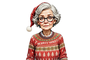 Funny Old Lady Christmas Sublimation, a Decorative Illustration by Creative design (Thumbnail 3 of 7)