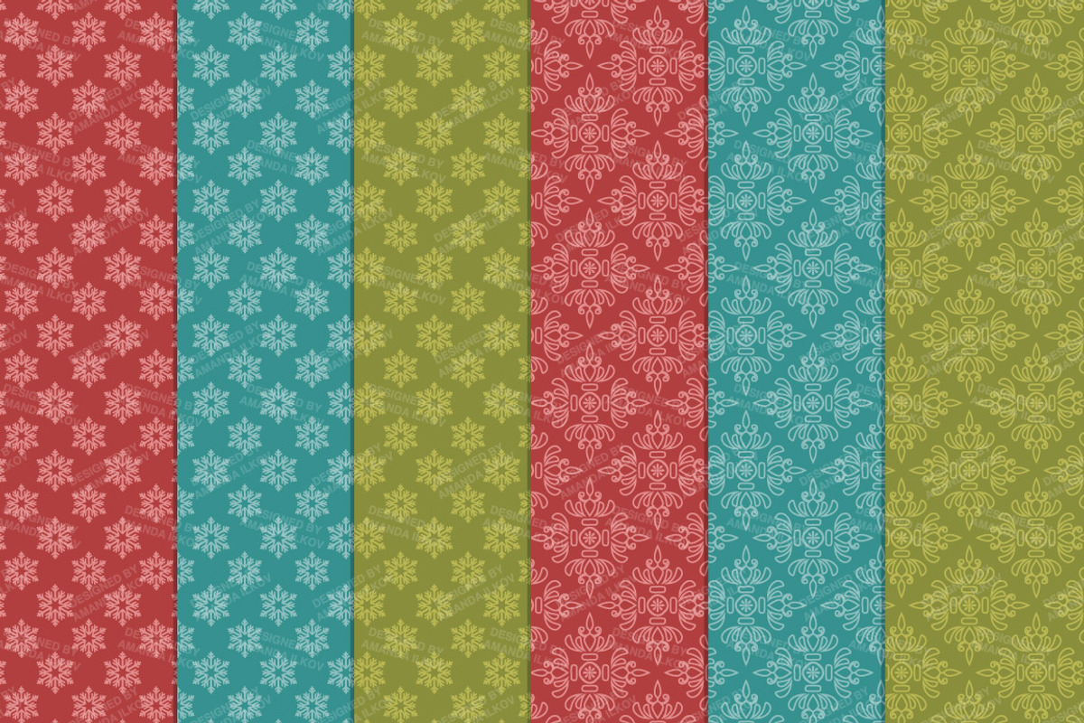 Retro Christmas Vectors & Patterns, an Illustration by Amanda Ilkov (Photo 2 of 5)