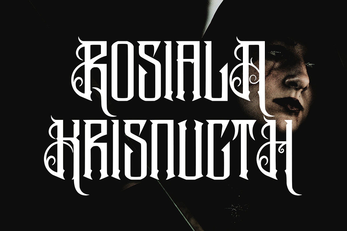 Brigizh Blackletter Display Font, a Blackletter Font by Maulana Creative (Photo 7 of 8)