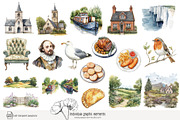 100 watercolour England clip art, a Person Illustration by Poppy Lane Studio (Thumbnail 5 of 10)