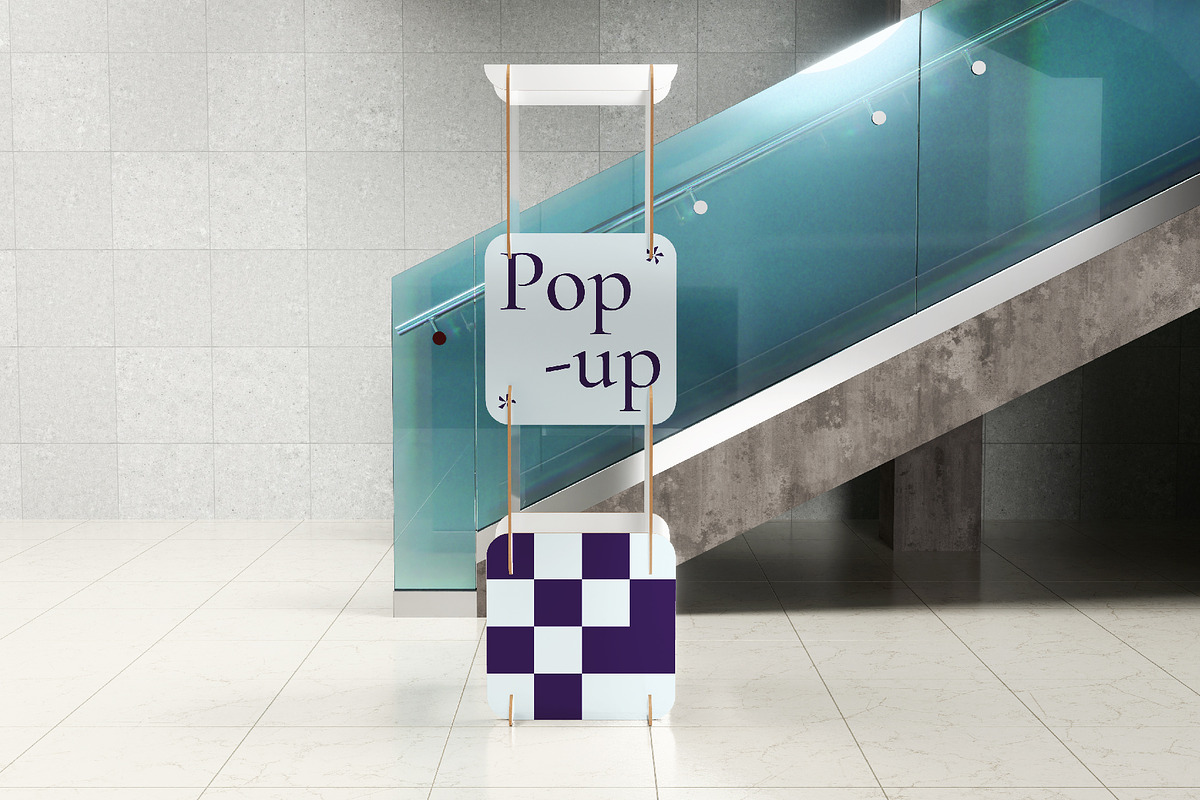 Pop-up Sign Panel Display Mockup, an Advertising Mockup by herutage (Photo 3 of 4)