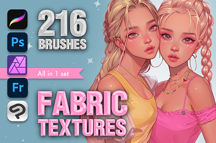 Fabric texture Procreate brushes, a Brush Add-On by AppleinaJuice