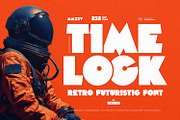 Timelock - Retro Futuristic Font, a Symbol Font by ikiiko (Thumbnail 1 of 7)