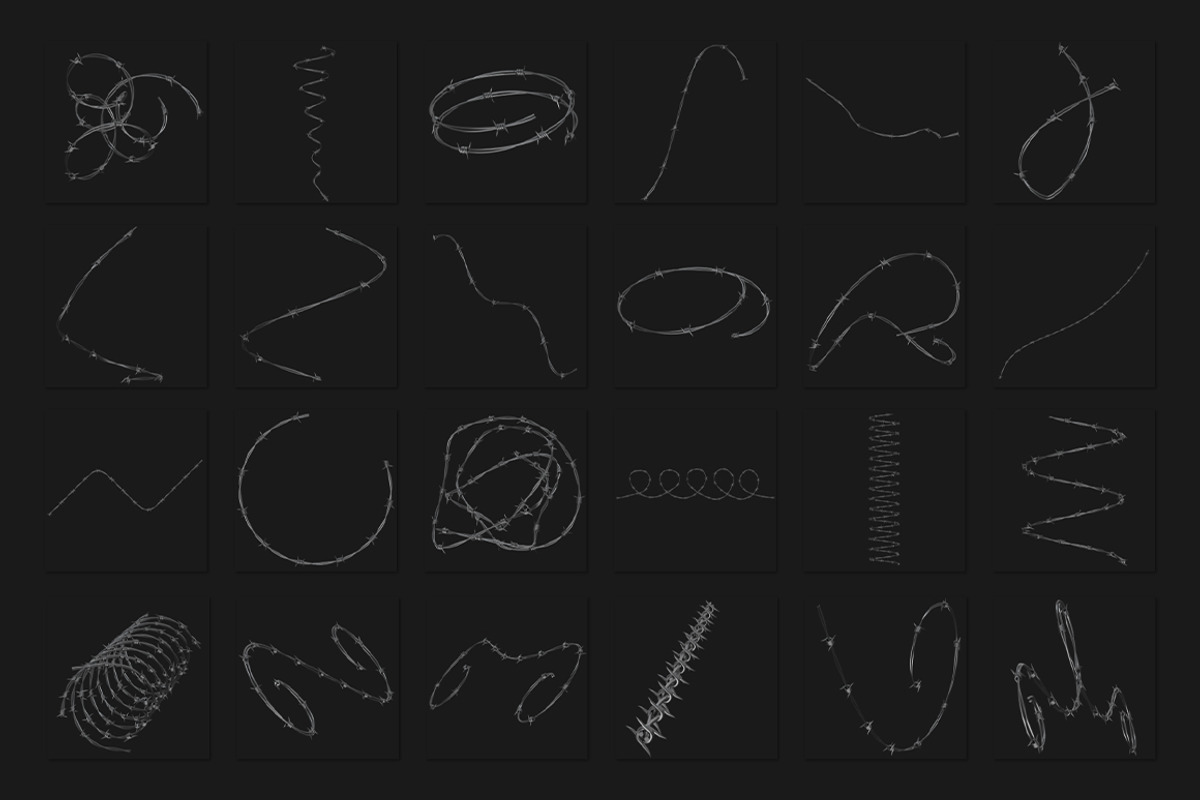 140 Barbed Wire Textures Pack [8K], a Texture Graphic by Cursedesign (Photo 2 of 5)