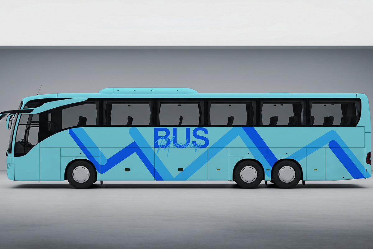 City Coach Bus Mockup Template, an Advertising Mockup by graphypix (Photo 1 of 4)
