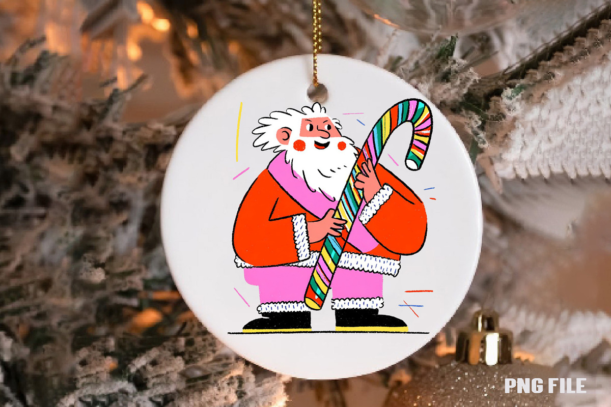 Retro Christmas Santa clipart, an Illustration by DreamCafeArt (Photo 3 of 5)