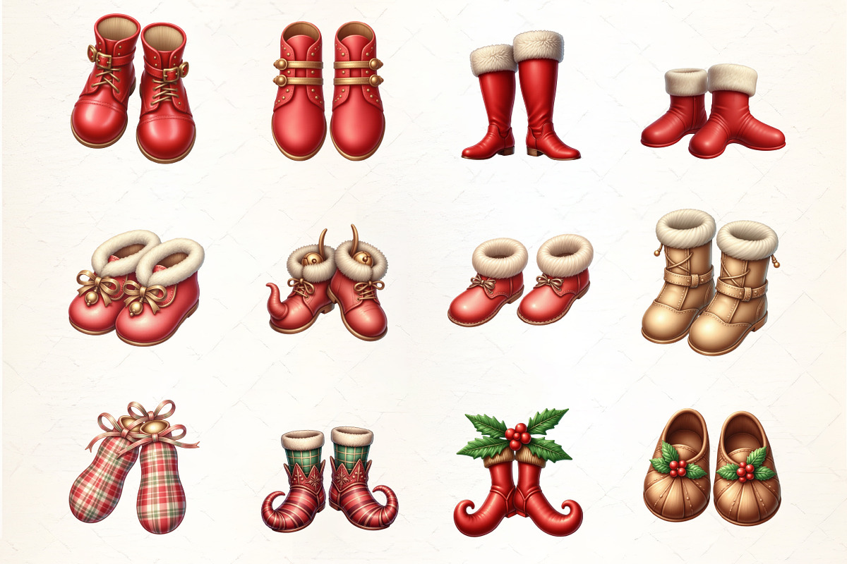 Christmas Elf Shoes Clipart, an Illustration by CrexoraLab (Photo 4 of 5)