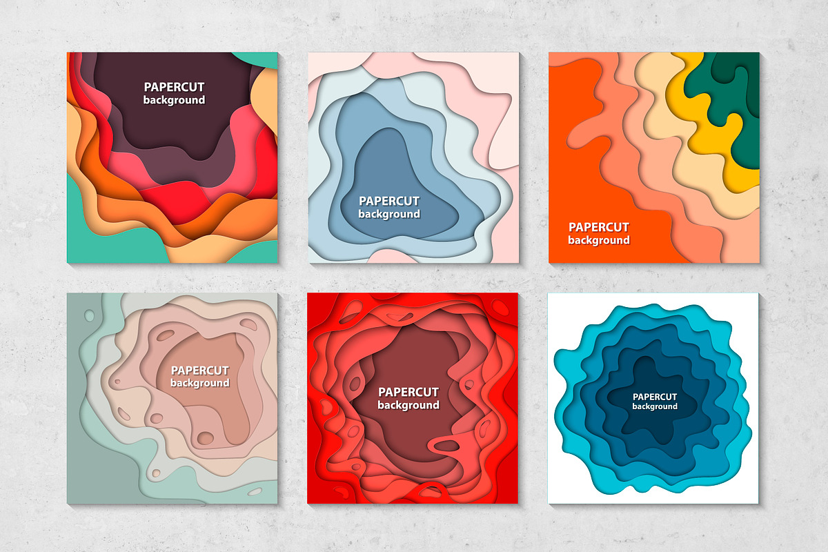 100 paper cut backgrounds, a Card Template by Akimo Mia (Photo 3 of 5)