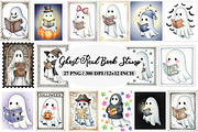 Halloween Ghost Read Book Stamp Clip, an Illustration by Daily.Designs (Thumbnail 1 of 4)