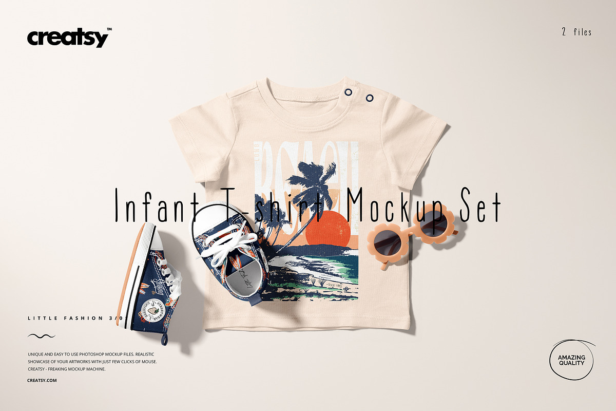 Infant T-shirt Mockup Set, a Shirt Mockup by creatsy5 (Photo 1 of 7)