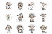 Watercolor Nursery Animals Clipart, an Illustration by SinaCreation (Thumbnail 2 of 7)