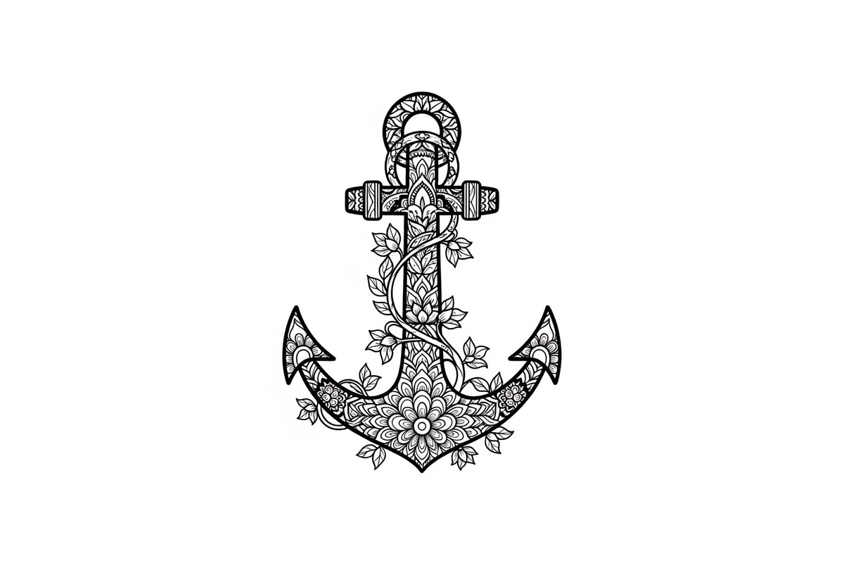 Ornamental Anchor Silhouette SVG, an Illustration by Designs_River (Photo 28 of 31)