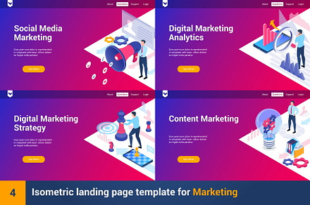 Isometric landing page template