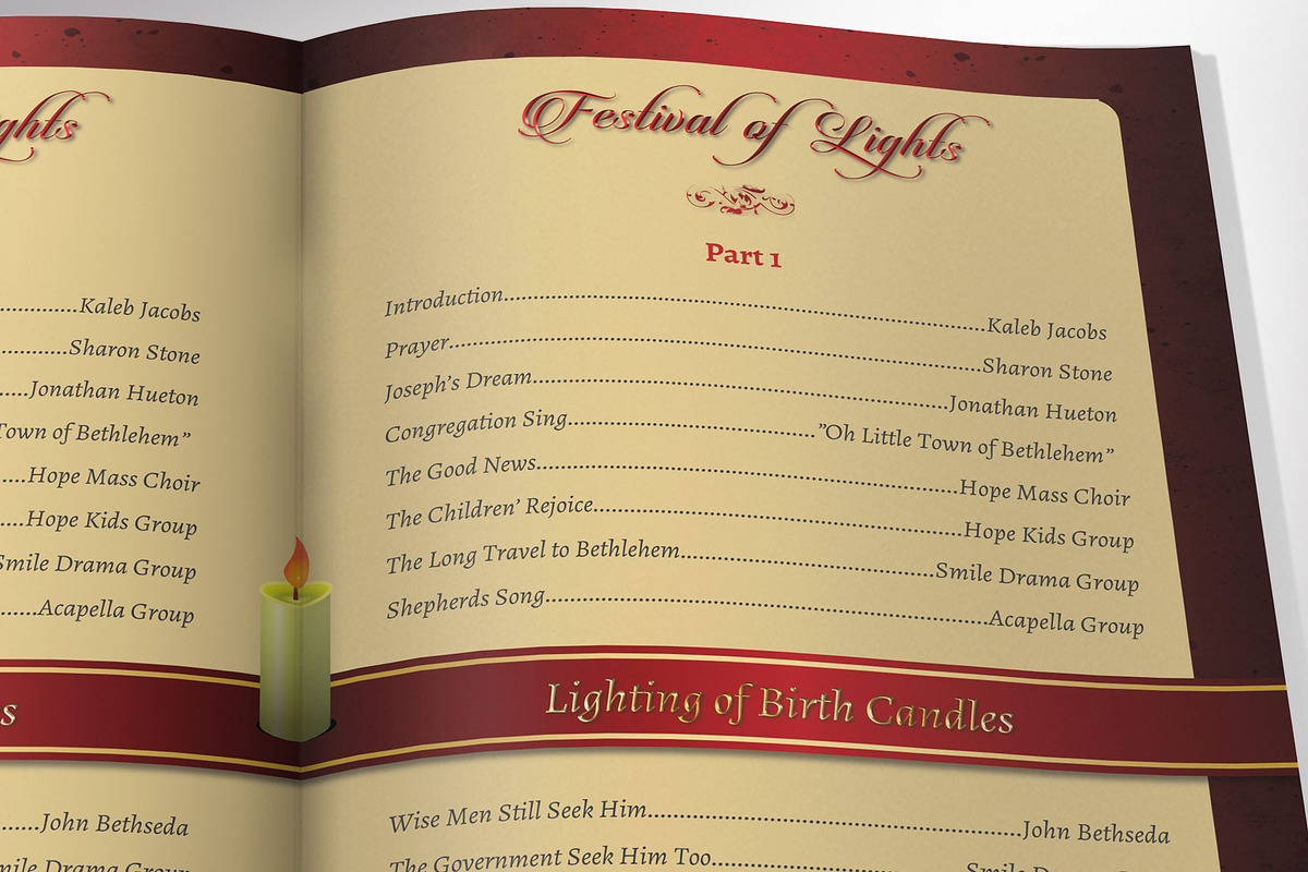 Light Christmas Program Template, a Brochure Template by Godserv Designs (Photo 8 of 10)