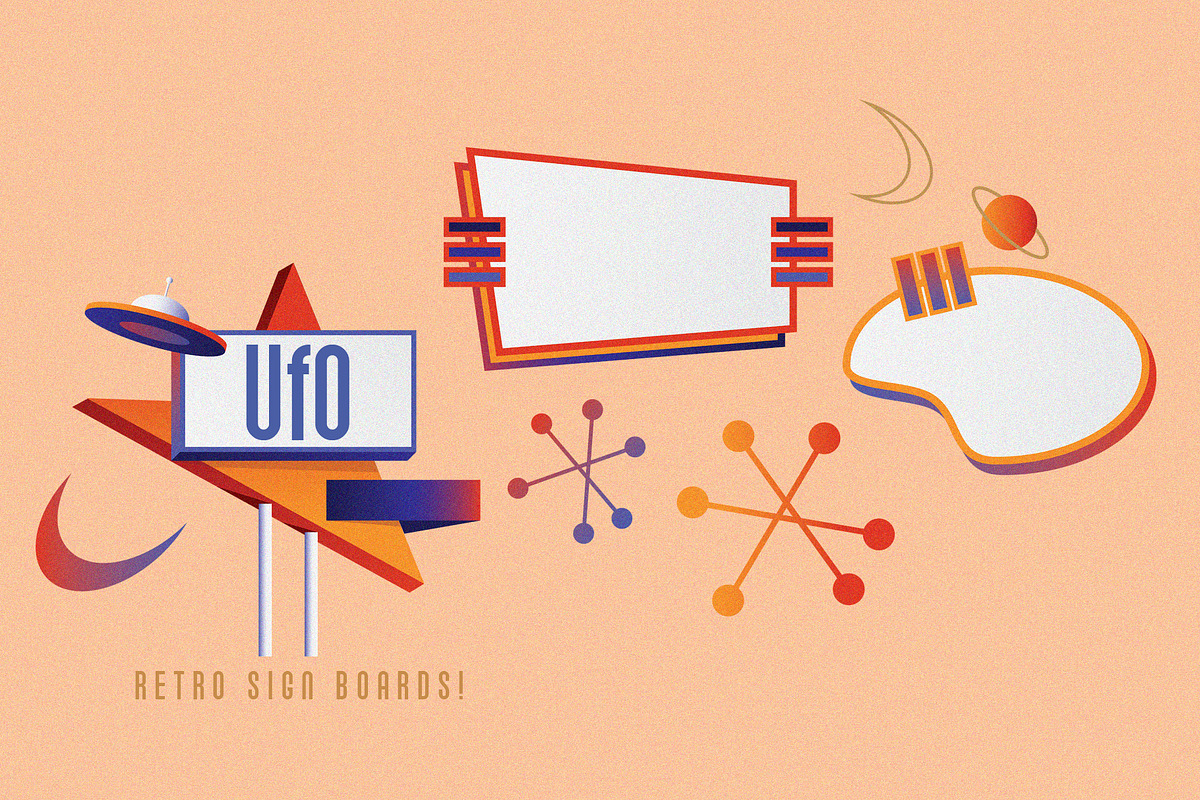 Space Voyage - Retro Design Toolkit, an Object Illustration by Polar Vectors (Photo 11 of 23)