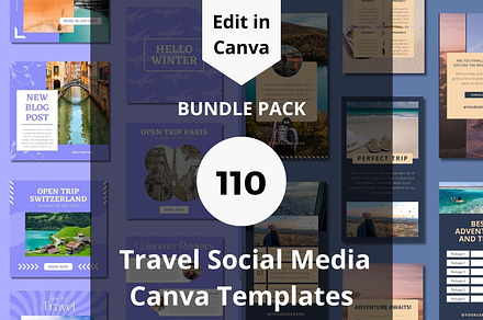 Travel Social Media Canva Templates