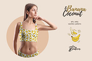 Banana & Coconut seamless patterns, a Pattern Graphic by Alenkakarabanova (Thumbnail 6 of 8)