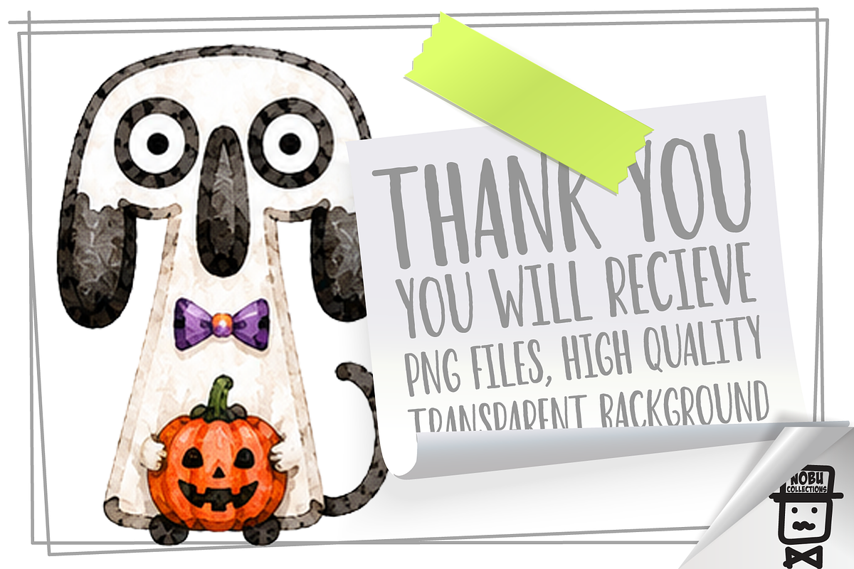 Spooky Funny Dogs and Cats Clipart, an Animal Illustration by Nobu Collections (Photo 4 of 4)