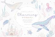 Charming ocean.Watercolor collection, an Animal Illustration by AfonshinaArt (Thumbnail 1 of 11)