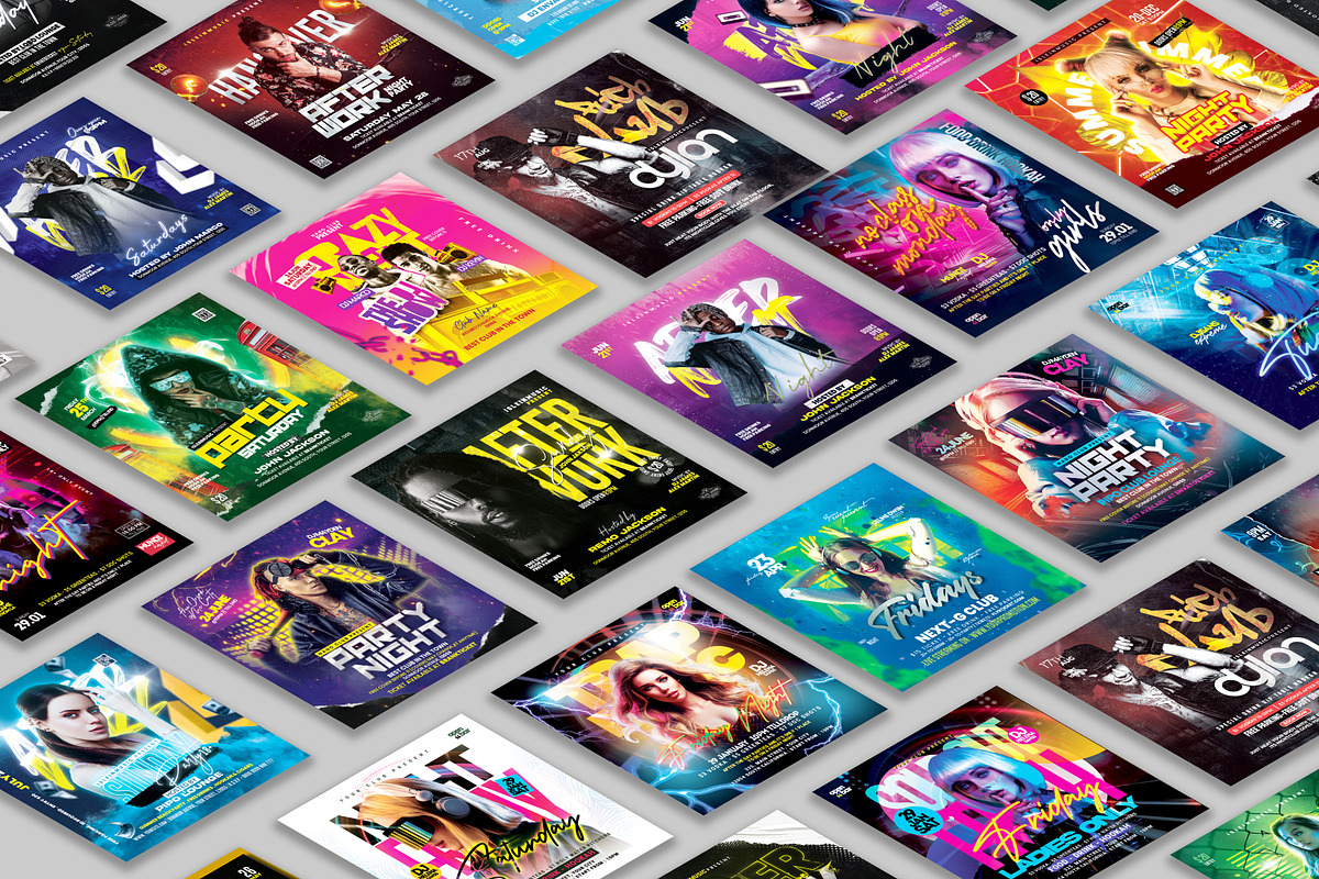 50 Night Club Party Flyer Bundle 4, a Flyer Template by NanoAgency (Photo 2 of 2)