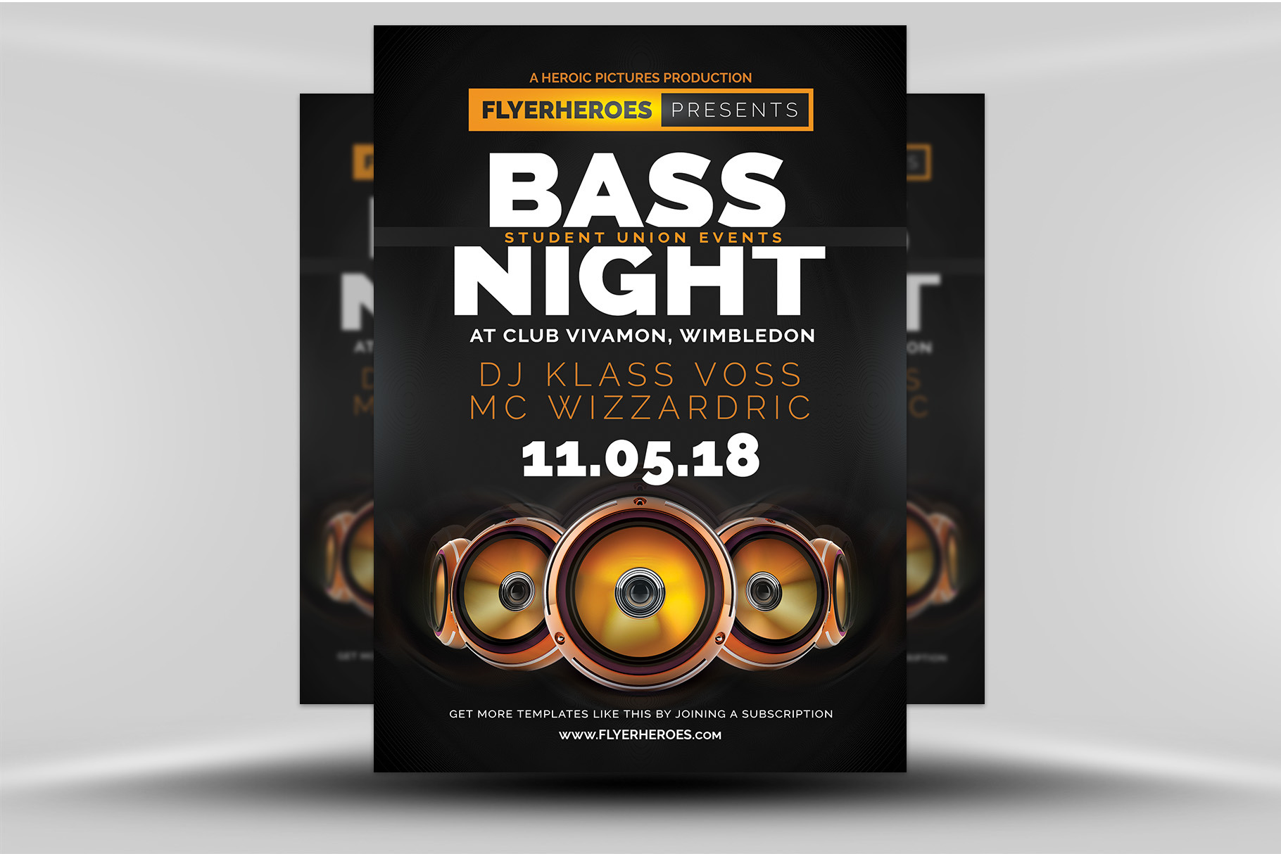 Bass Night Flyer Template, a Flyer Template by FlyerHeroes
