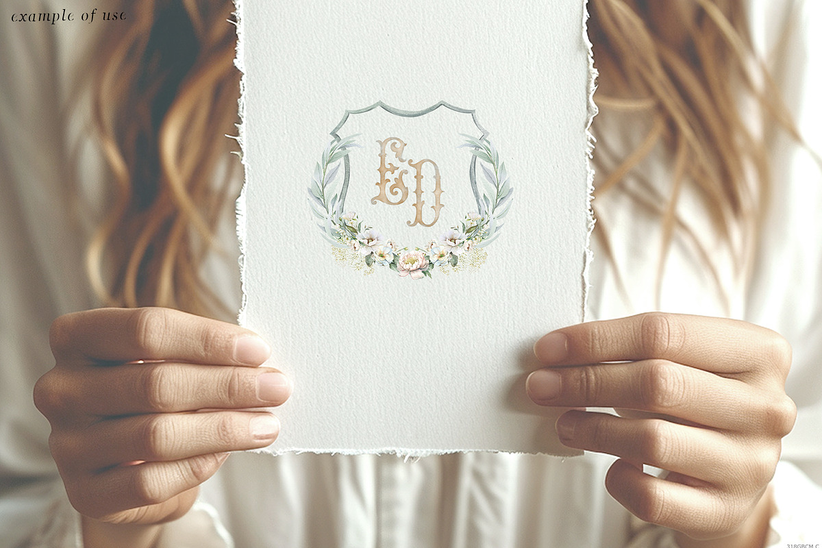 Monogram typeface for crest beige, a Decorative Illustration by GrafikBoutique (Photo 3 of 3)