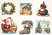 Merry Maritime Christmas Clipart, an Illustration by CreationArt (Thumbnail 4 of 5)