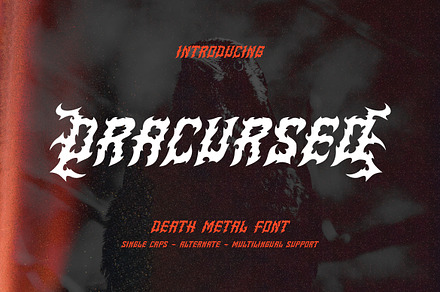 Dracursed - Death metal Font, a Script Font by AQR Studio