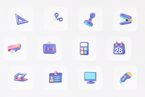 Officely - 3D Office Icon Set