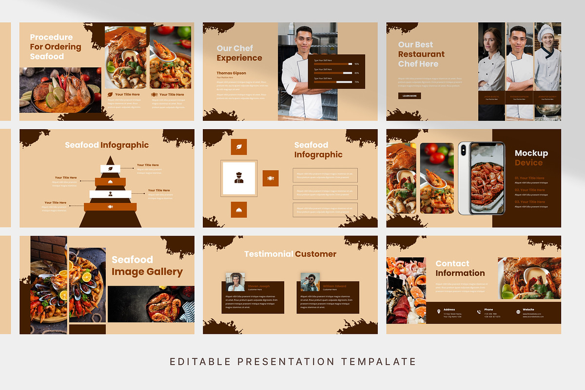 Seafood Restaurant PowerPoint, a Presentation Template by Digitcase x Wealthwells (Photo 4 of 4)