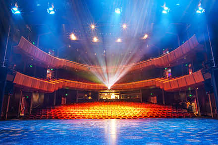 Theater Stage with light beams